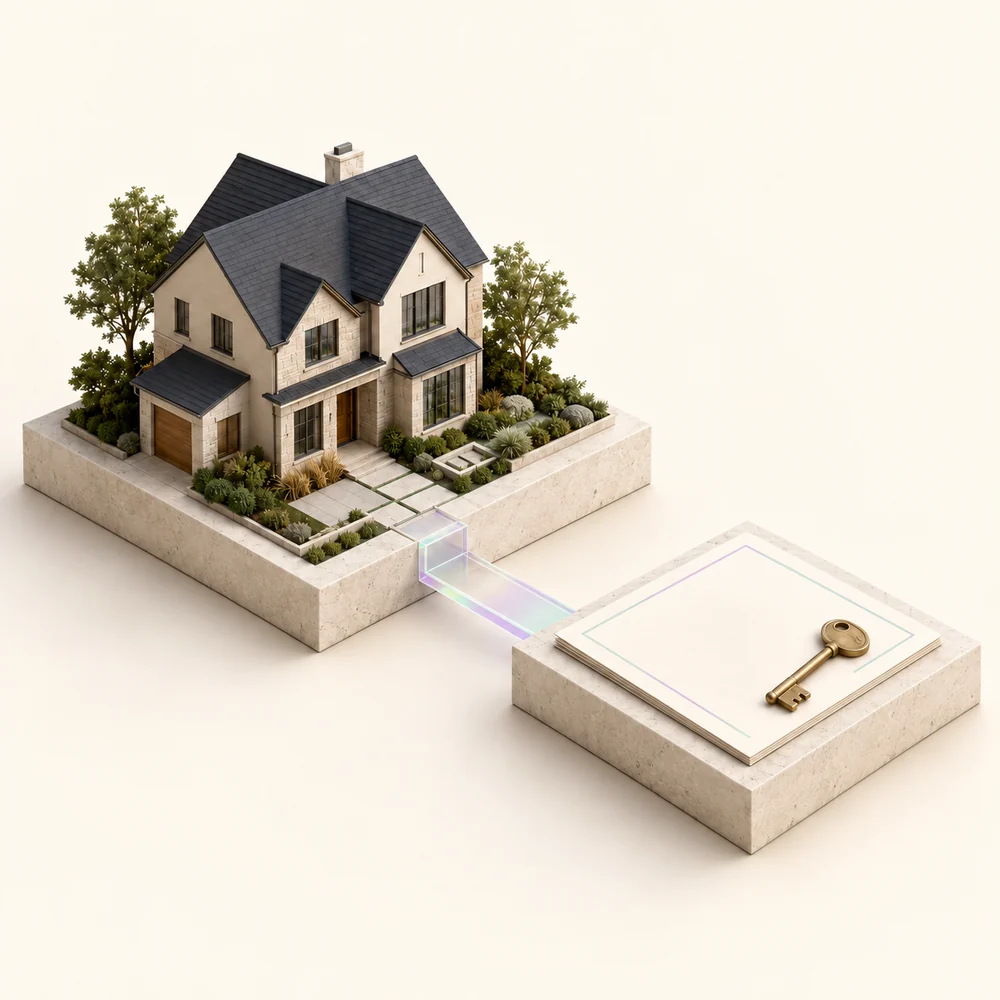 Conceptual illustration connecting a property with its digital record